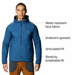 Mountain Hardwear Kor Strata Pullover Hooded Jacket Men's -Mountain Hardwear Shop BLUHOR D5 1